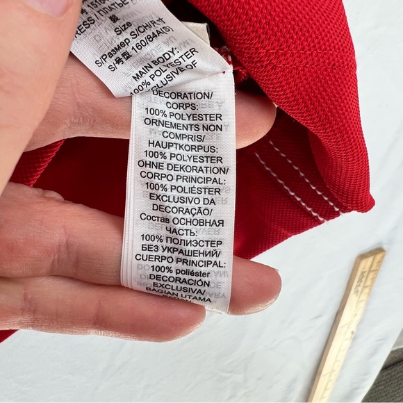 Tory Burch TECH PIQUÉ PICK STITCH GOLF DRESS Sz S Red Polo - Picture 12 of 12